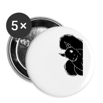 Écureuil — Drôle d’écureuil, mignon - Lot de 5 grands badges (56 mm) - blanc - Devant