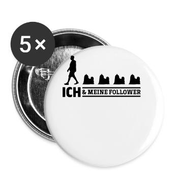 Followers Hundeliebhaber Welpenfolge Hundebesitzer - Buttons groß 56 mm (5er Pack) - Weiß - Vorne