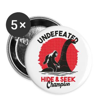 Loch Ness Monster And Big Foot Mythical - Buttons large 2.2''/56 mm (5-pack) - white - Front
