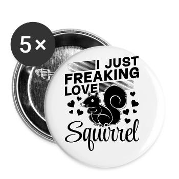 Amateurs d’écureuils J’adore les écureuils - Lot de 5 grands badges (56 mm) - blanc - Devant