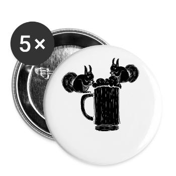 Drôle d’écureuil, drôle d’écureuil qui - Lot de 5 grands badges (56 mm) - blanc - Devant