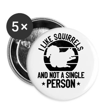 J’aime les écureuils et aucun - Lot de 5 grands badges (56 mm) - blanc - Devant