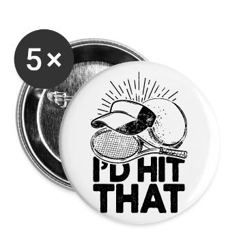 I'd Hit That Funny Tennis Retro Tennis Player - Buttons large 2.2''/56 mm (5-pack) - white - Front