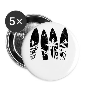 Surfing Surfboard Surfer Water Surfer Surfboard - Buttons groß 56 mm (5er Pack) - Weiß - Vorne