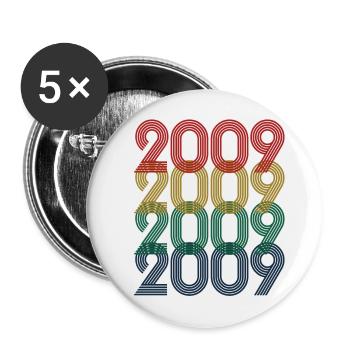 Cool Retro 2009, 14 Jahre alt, 14. Geburtstag Teens - Buttons groß 56 mm (5er Pack) - Weiß - Vorne