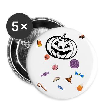 Halloween 2022 - Buttons large 2.2''/56 mm (5-pack) - white - Front