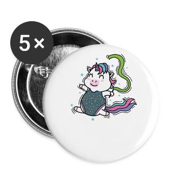 Unicorn Dancing Mythical Creature Sports - Buttons large 2.2''/56 mm (5-pack) - white - Front