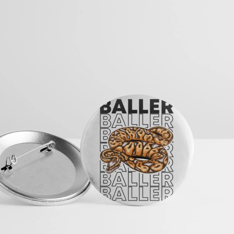 Ball Python 80's Style Baller Royal Python Snake Buttons groß 56 mm (5er Pack)