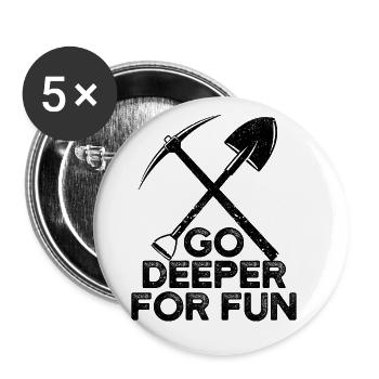 Drôle de géologue à la chasse aux pierres - Lot de 5 grands badges (56 mm) - blanc - Devant