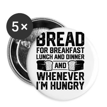 Funny bread baker - Buttons large 2.2''/56 mm (5-pack) - white - Front