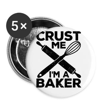 Funny bread baker - Buttons large 2.2''/56 mm (5-pack) - white - Front