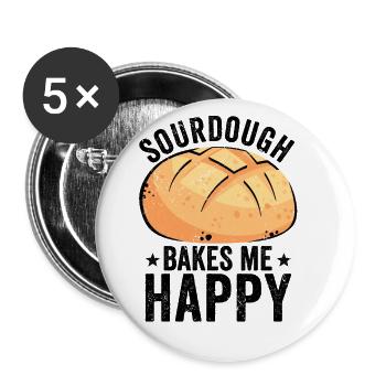 Funny bread baker - Buttons large 2.2''/56 mm (5-pack) - white - Front