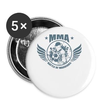 MMA Battle of Warriors Arts martiaux mixtes - Lot de 5 grands badges (56 mm) - blanc - Devant