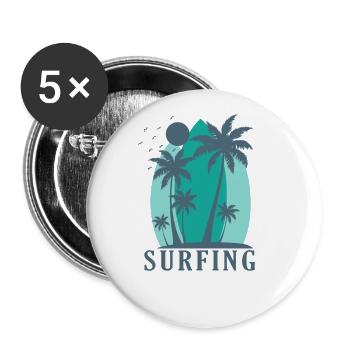 Surfing Surfing Water Sports Wind - Buttons large 2.2''/56 mm (5-pack) - white - Front