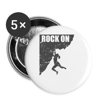 Rock on Hobby Climbing Bouldering Sports - Buttons large 2.2''/56 mm (5-pack) - white - Front