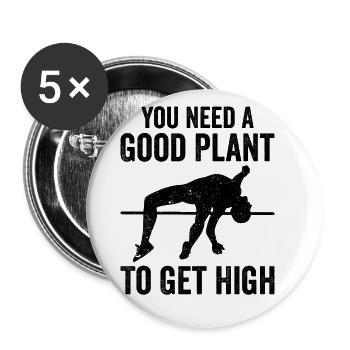Lustiger Stabhochsprung - Buttons groß 56 mm (5er Pack) - Weiß - Vorne