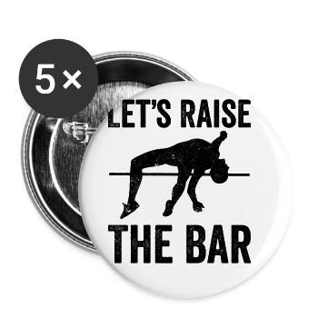 Lustiger Stabhochsprung Stabhochsprung - Buttons groß 56 mm (5er Pack) - Weiß - Vorne