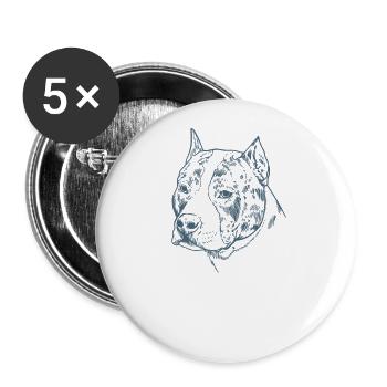 American Staffordshire Terrier Dog - Buttons large 2.2''/56 mm (5-pack) - white - Front