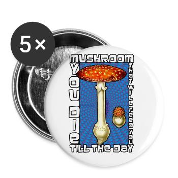 Amanita Muscaria Evolution Fly Agaric - Buttons groß 56 mm (5er Pack) - Weiß - Vorne