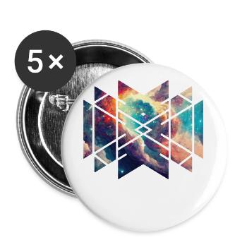 Sacred Geometry Nebula Colorful Universe Outer - Buttons large 2.2''/56 mm (5-pack) - white - Front