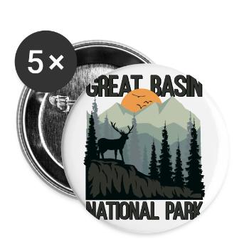 Great Basin National Park Mountains Wilderness - Buttons large 2.2''/56 mm (5-pack) - white - Front