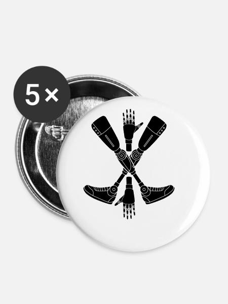 Amputierte - Buttons groß 56 mm (5er Pack) - Weiß