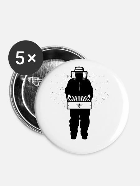 Imker Imkerei - Buttons groß 56 mm (5er Pack) - Weiß