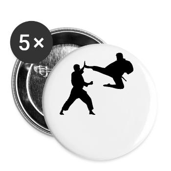 Karate MMA - Buttons groß 56 mm (5er Pack) - Weiß - Vorne