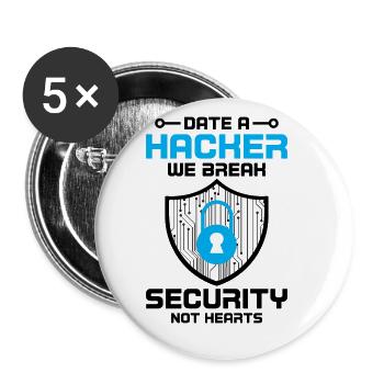 Cybersecurity Computersicherheit Cybersecurity - Buttons groß 56 mm (5er Pack) - Weiß - Vorne