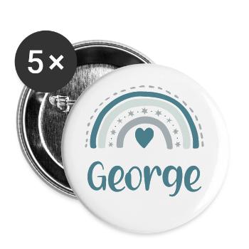 George Name Rainbow - Buttons large 2.2''/56 mm (5-pack) - white - Front