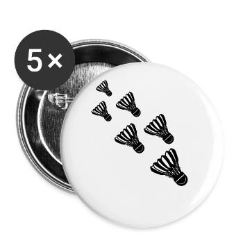 Badminton - Buttons large 2.2''/56 mm (5-pack) - white - Front