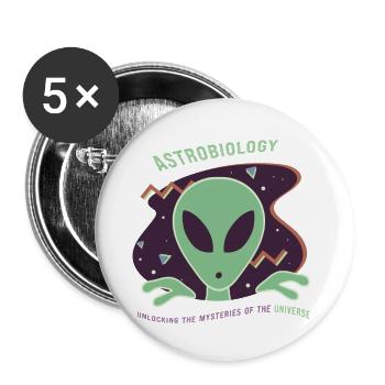 Astrobiologie: percer les mystères - cadeaux - Lot de 5 grands badges (56 mm) - blanc - Devant
