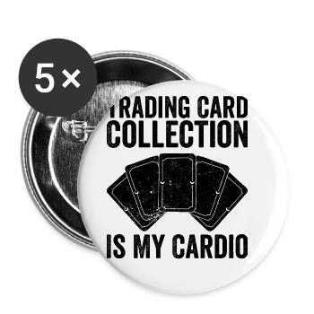 Jeu de cartes à collectionner amusant TCG - Lot de 5 grands badges (56 mm) - blanc - Devant