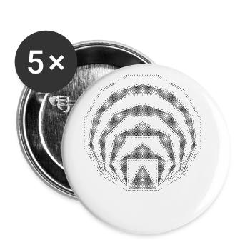 Polygones carrés imbriqués Art géométrique Noir - Lot de 5 grands badges (56 mm) - blanc - Devant