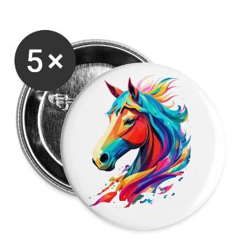 Unique designs for horse lovers! - Buttons large 2.2''/56 mm (5-pack) - white - Front