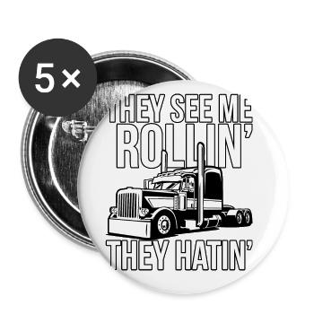 Rollin Thunder Embrace the Power of the Truck - Buttons large 2.2''/56 mm (5-pack) - white - Front