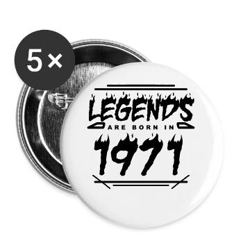 1971 - Jahrgang 1971 - Baujahr 1971 - Buttons groß 56 mm (5er Pack) - Weiß - Vorne