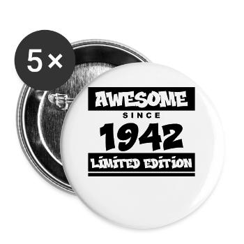 1942 - Né en 1942 - Fantastique depuis 1942 - Lot de 5 grands badges (56 mm) - blanc - Devant
