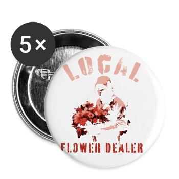 Lokaler Blumenhändler Aquarell Künstlerische Blumen - Buttons groß 56 mm (5er Pack) - Weiß - Vorne