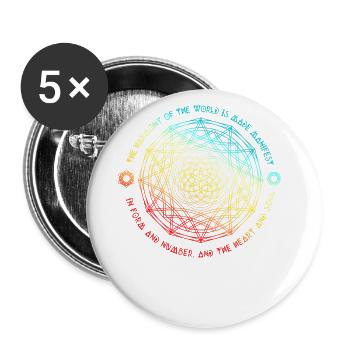 The Harmony Of The World Sacred Geometry - Buttons large 2.2''/56 mm (5-pack) - white - Front