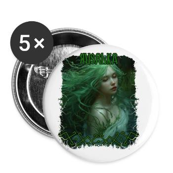 Rusalka Slavic Myhology Folklore Creature - Buttons large 2.2''/56 mm (5-pack) - white - Front