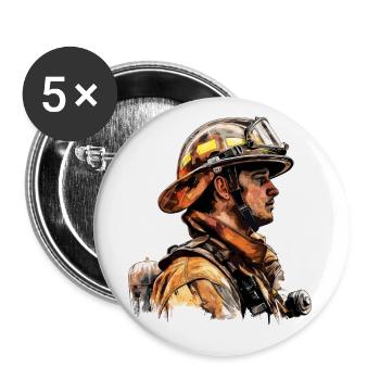 Fire Brigade Firefighter - Buttons large 2.2''/56 mm (5-pack) - white - Front