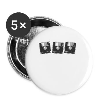 Modules de mémoire rétro Disquettes - Lot de 5 grands badges (56 mm) - blanc - Devant