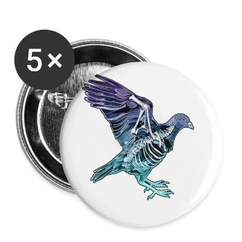 Artistic X-Ray Pigeon in Flight Illustration - Buttons large 2.2''/56 mm (5-pack) - white - Front