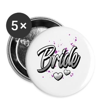 Team Bride Hen Party - Buttons large 2.2''/56 mm (5-pack) - white - Front