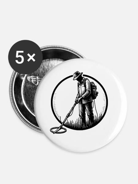 Sondeln Metalldetektor - Buttons groß 56 mm (5er Pack) - Weiß