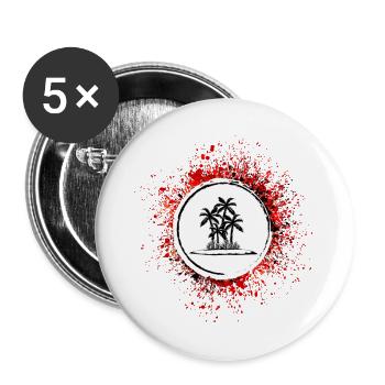 Palm Island Icon - Buttons large 2.2''/56 mm (5-pack) - white - Front