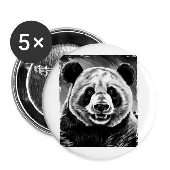 Panda Portrait - Lot de 5 grands badges (56 mm) - blanc - Devant