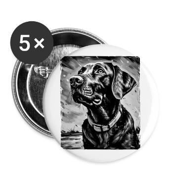 Labrador Dog Portrait - Buttons large 2.2''/56 mm (5-pack) - white - Front