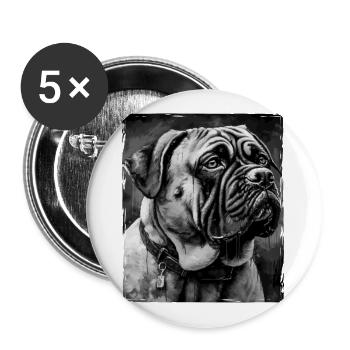 Mastiff Dog Portrait - Buttons large 2.2''/56 mm (5-pack) - white - Front